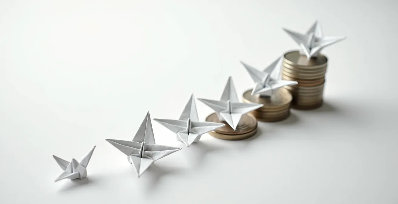 Illustration symbolique montrant le parcours de la taxe de solidarité depuis le billet jusqu'aux projets financés