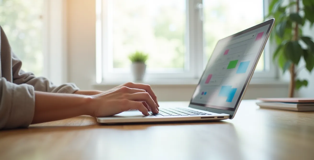 Personne vérifiant un numéro d'immatriculation sur un site web depuis son ordinateur