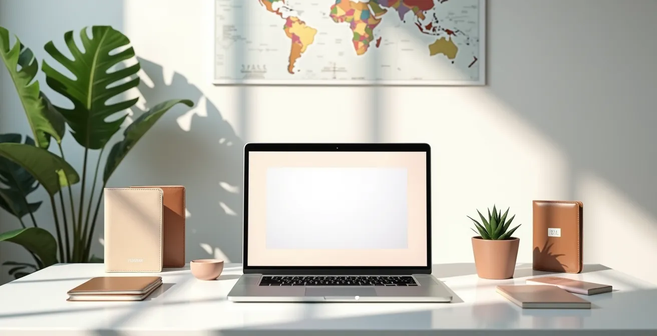 Interface digitale de welcome pack pour invités avec cartes, itinéraires et informations pratiques